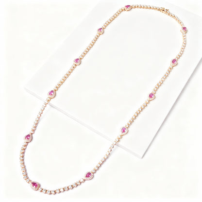 COLAR RIVIERA COROA GOTA ZIRCÔNIA BANHO OURO 18K 60CM