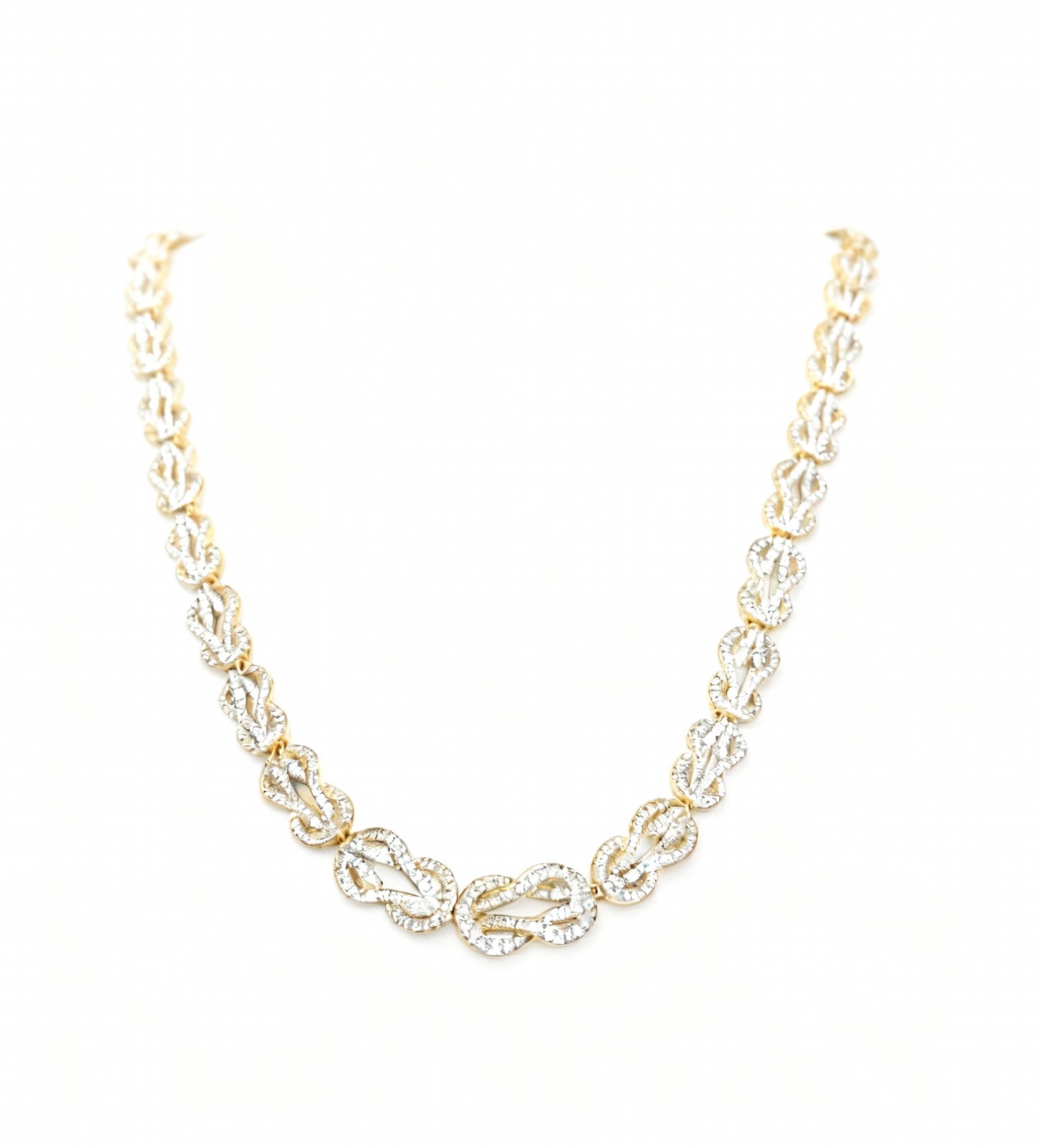 CONJUNTO INFINITO COM DUPLA DE BRINCOS E COLAR CREVEJADO