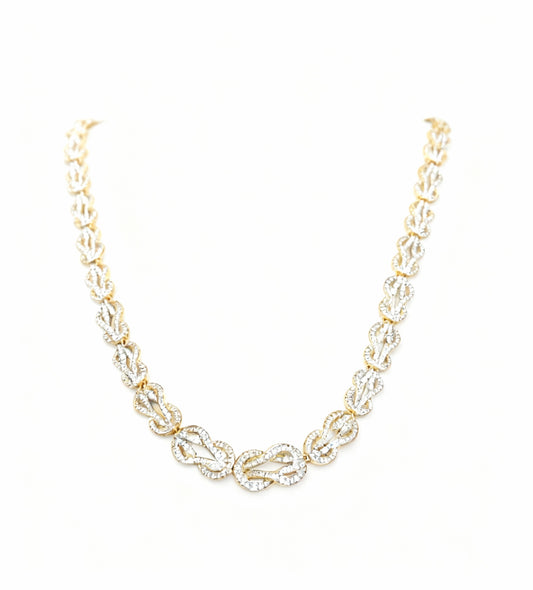 CONJUNTO INFINITO COM DUPLA DE BRINCOS E COLAR CREVEJADO