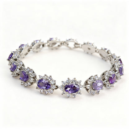 PULSEIRA RIVIERA PRINCESA OVAL AMETISTA + EXTENSOR