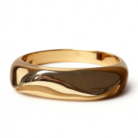 BRACELETE MAXI QUADRADO LISO DOURADO