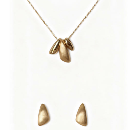 CONJUNTO DOURADO BRINCO E COLAR