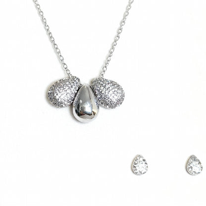 CONJUNTO GOTA CRAVEJADO - BRINCO E COLAR