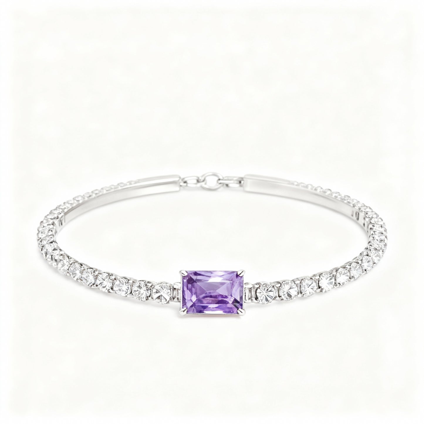 PULSEIRA RIVIERA COM PEDRA LAVANDA CENTRAL