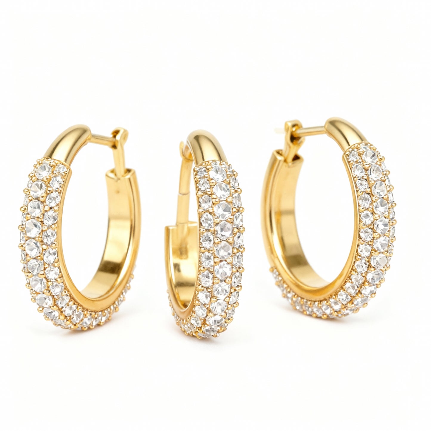 BRINCO ARGOLA  CRAVEJADA EM OURO