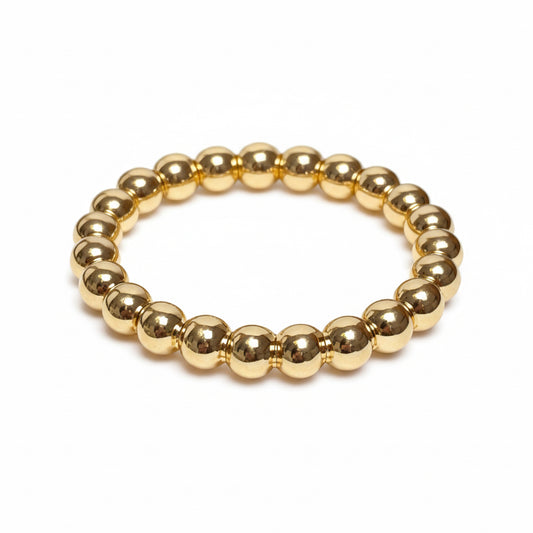 BRACELETE FORMATO DE BOLAS LISAS BANHO EM OURO 18K