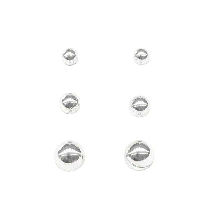 TRIO BRINCO BOLINHA PRATA 925