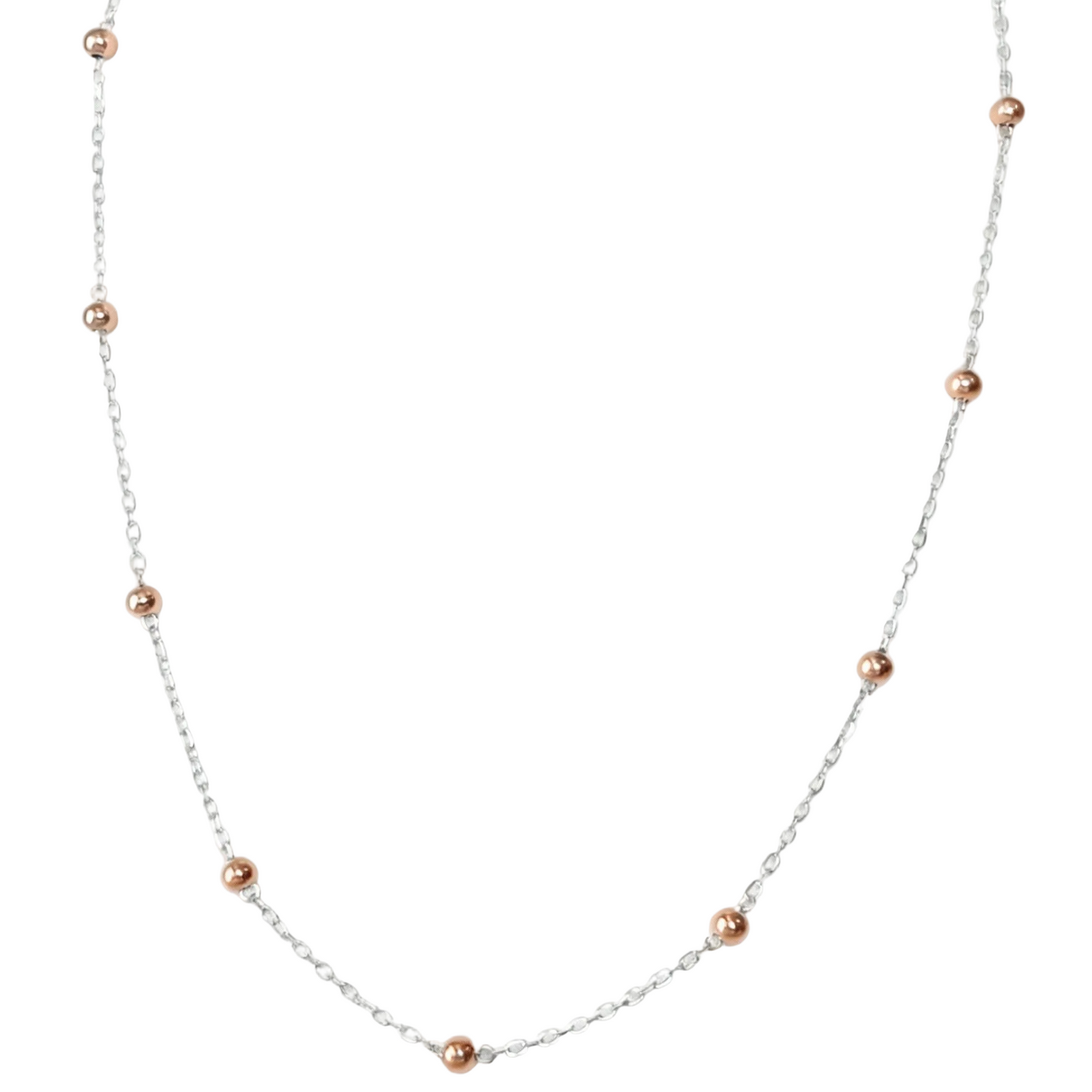 COLAR GRUMET COM BOLINHA PRATA 925 40CM