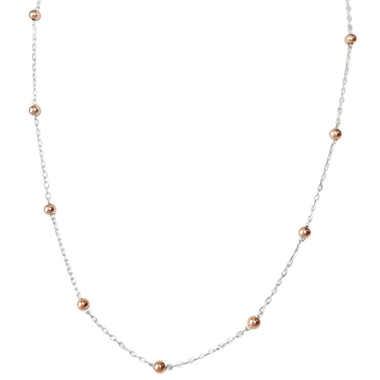 COLAR GRUMET COM BOLINHA PRATA 925 40CM