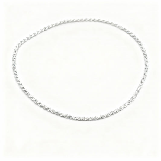 CORRENTE CORDÃO BAIANO PRATA 925 BANHO EM RÓDIO 50CM-  10G