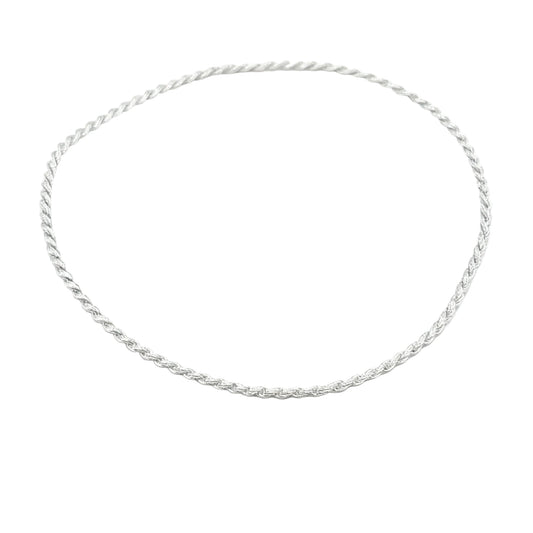 CORRENTE CORDÃO BAIANO PRATA 925 BANHO EM RÓDIO 60CM-  10G
