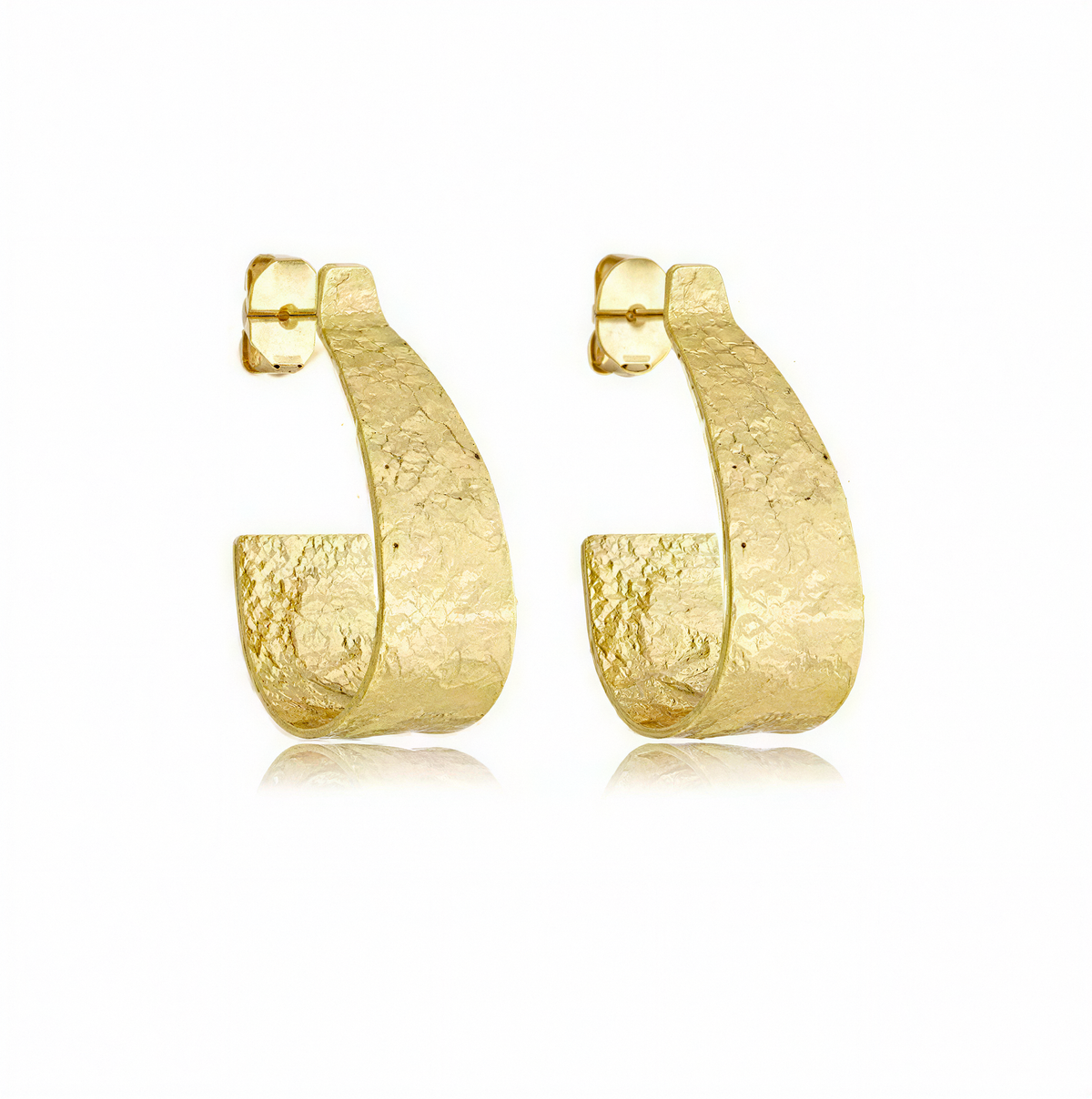 BRINCO ARGOLA TEXTURIZADO BANHO OURO 18K