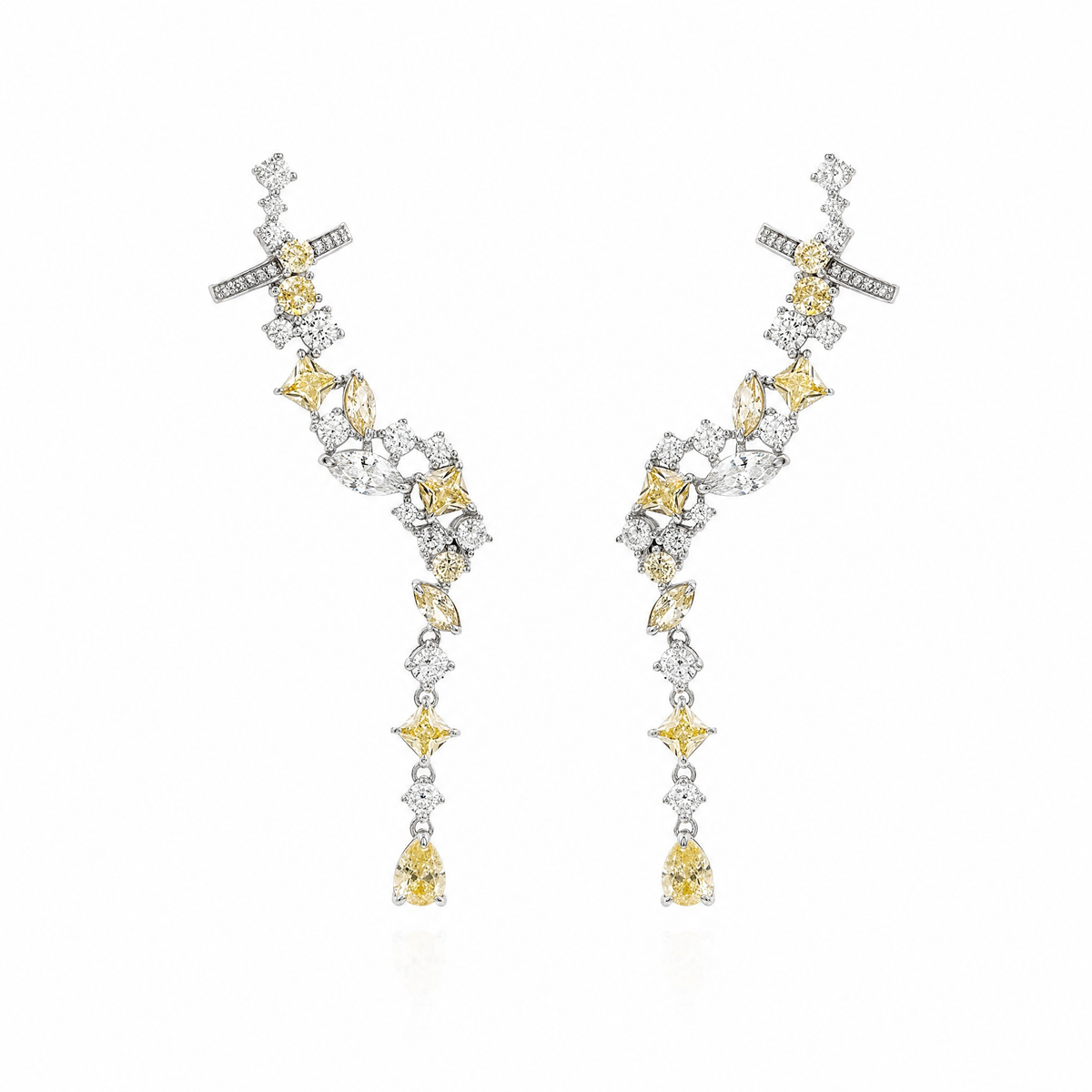 BRINCO EARCUFF YELLOW FANCY PRATA 925