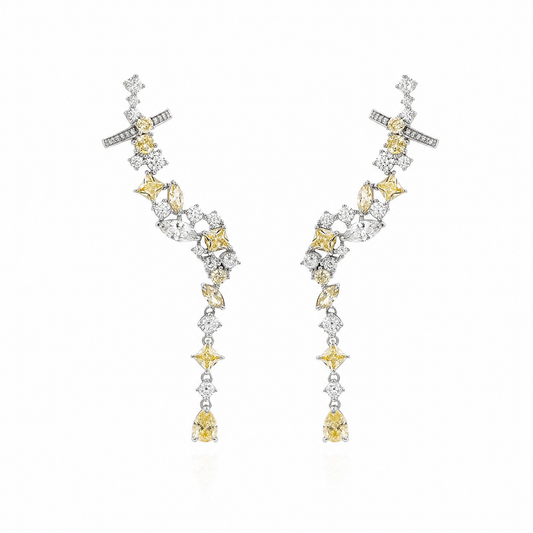 BRINCO EARCUFF YELLOW FANCY PRATA 925