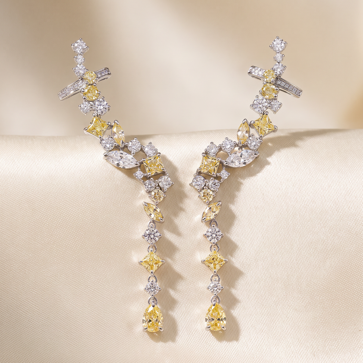 BRINCO EARCUFF YELLOW FANCY PRATA 925