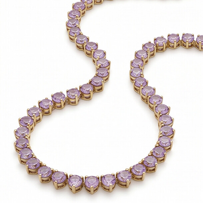 COLAR RIVIERA AMETISTA BANHO EM OURO 18K