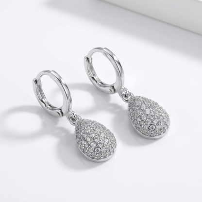 BRINCO ARGOLA GOTA MICRO ZIRCÔNIAS EM RÓDIO