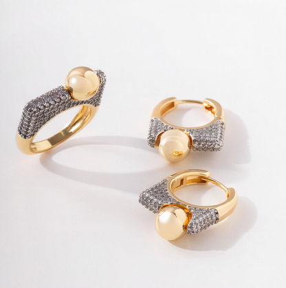 ANEL MICRO ZIRCÔNIAS BANHO EM OURO 18K N16
