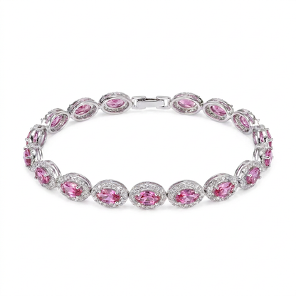 PULSEIRA NAVETE PRINCESA KUNZITA BANHO EM RÓDIO 17CM
