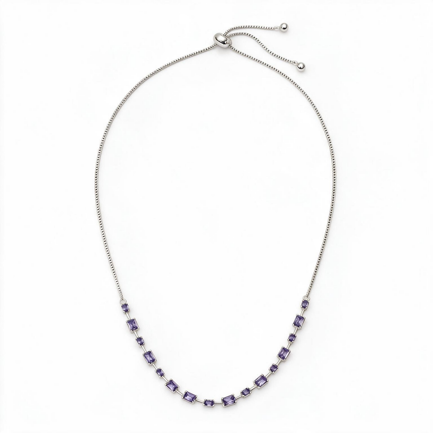 CHOKER GEOMETRIC TANZANITA FIO FACA EM RÓDIO