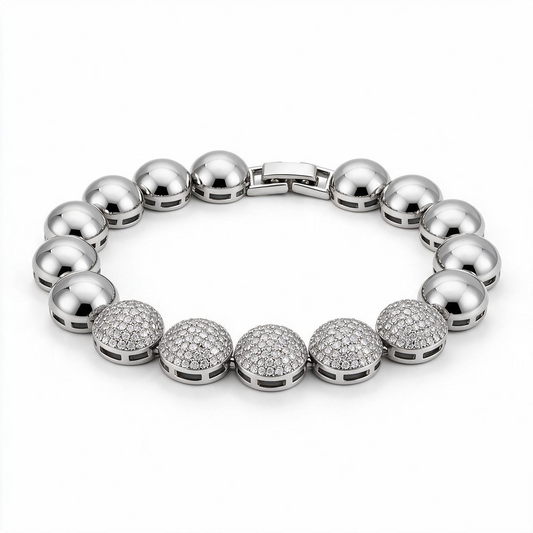 PULSEIRA BOLINHAS LISAS E CRAVEJADAS RÓDIO